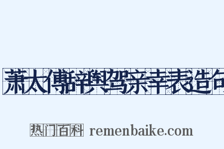 萧太傅辞舆驾亲幸表造句是什么意思的图片